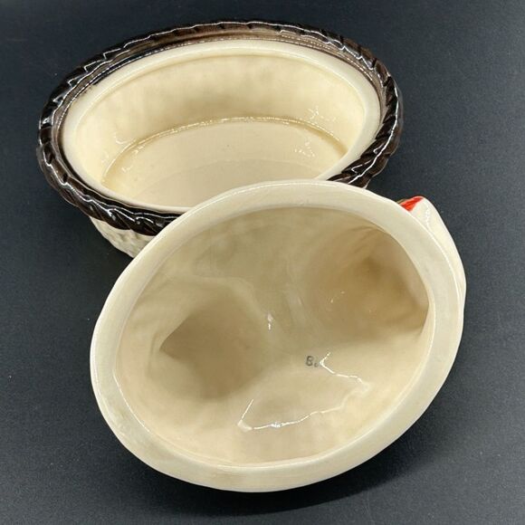 Metlox Poppytrail Vintage Hen In Nest Pottery Dish 6.5"L x5"H x5 1/4"W - Picture 5 of 10